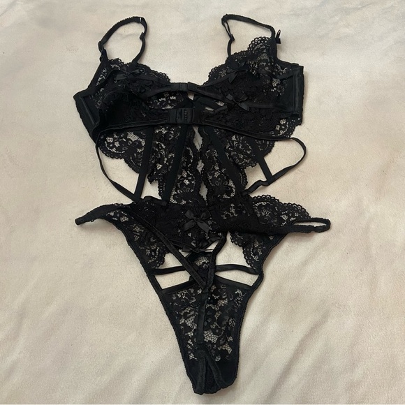 New! For Love & Lemons Black Creamsicle Lace Bodysuit nwot 1217 - Picture 5 of 7